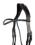 Montar Dlux Navy Snap-On Browband, Black Leather