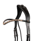 Montar Delux Rosegold Snap-On Browband, Brown Leather