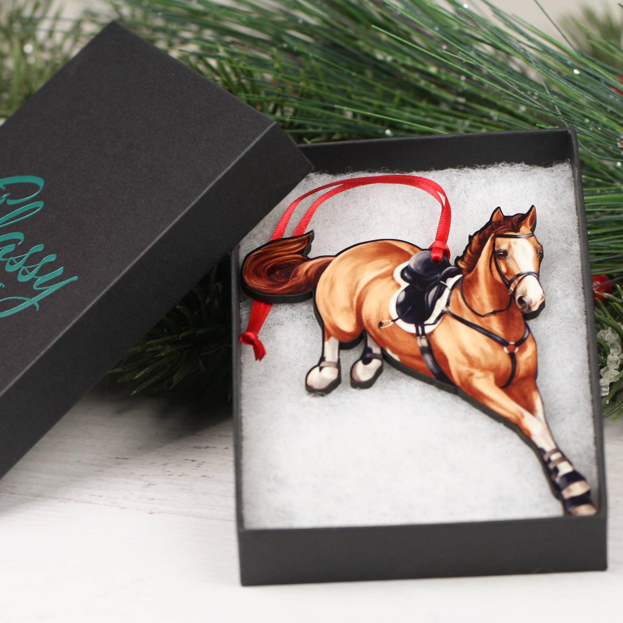 Jumping Horse Ornaments - Chestnut Hunter Jumper