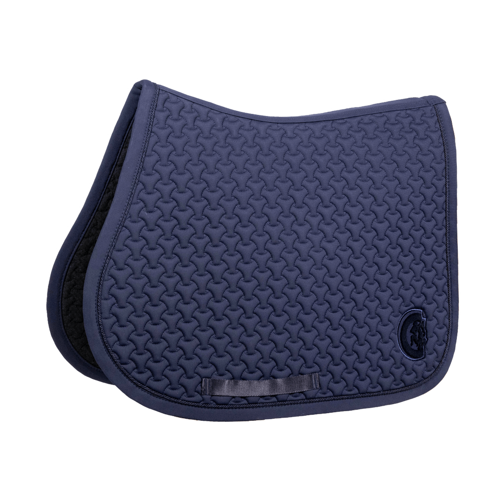 Saddle Pad plaited  3D logo show jumping navy