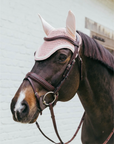 Kentucky Horsewear Fly Veil Wellington with Plaited Cord, Soft Rose