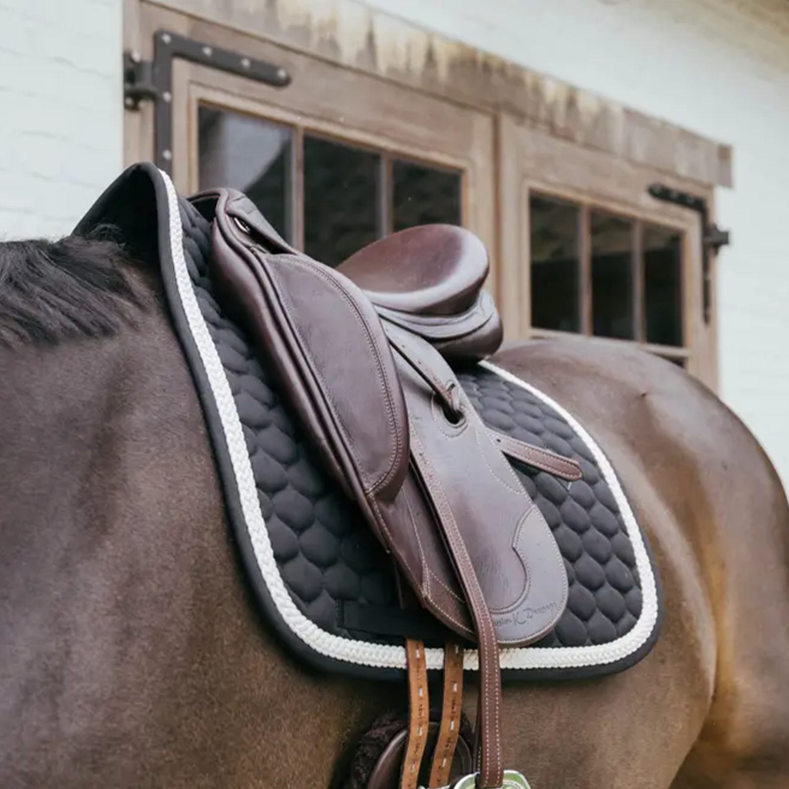 Kentucky Horsewear Dressage Saddle Pad with Plaited Cord, Black