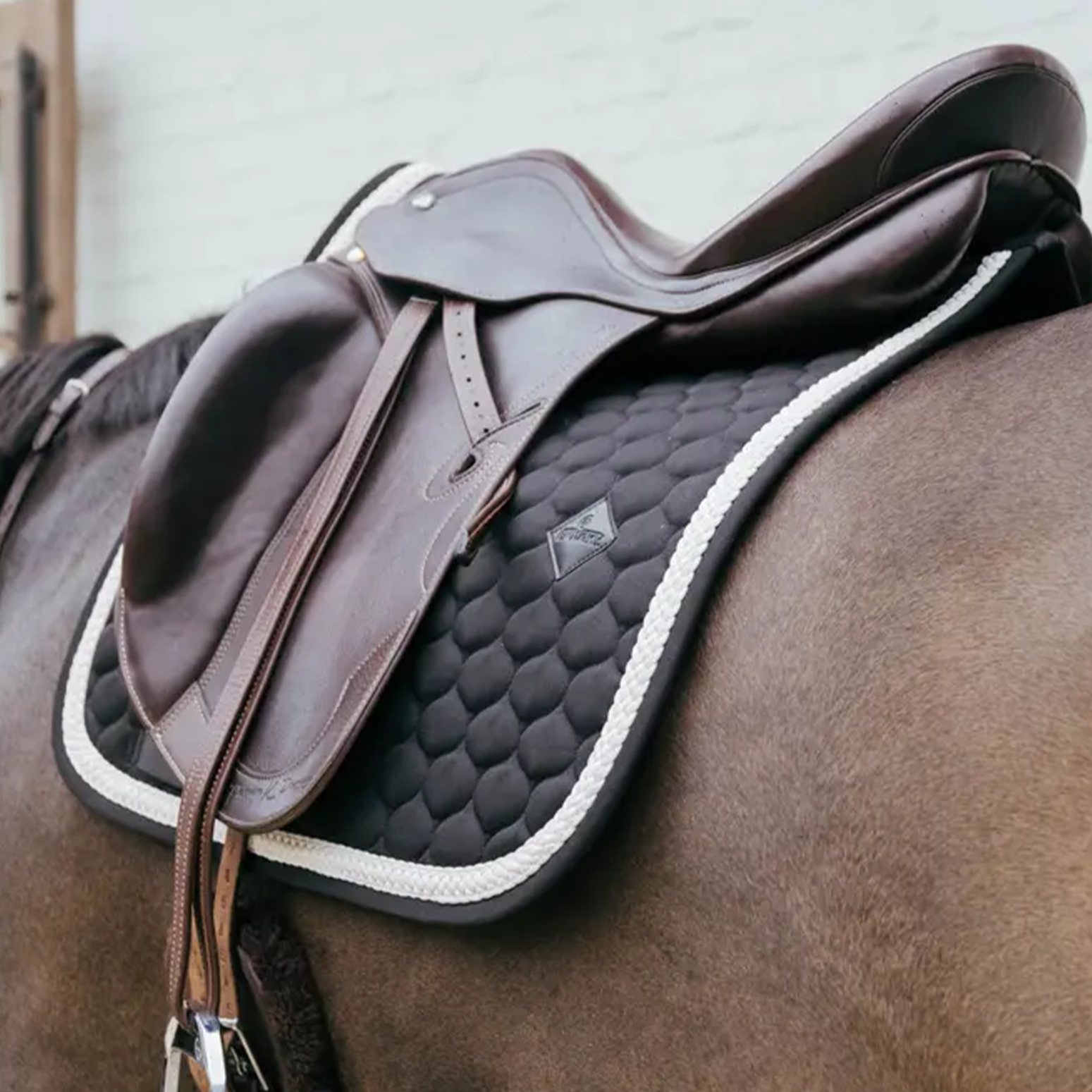 Kentucky Horsewear Dressage Saddle Pad with Plaited Cord, Black