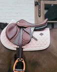 Kentucky Horsewear Show Jumping Saddle Pad with Plaited Cord, Soft Rose