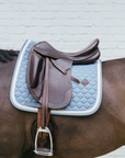 Kentucky Horsewear Dressage Saddle Pad with Plaited Cord, Light Blue