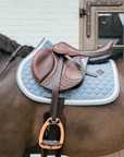 Kentucky Horsewear Show Jumping Saddle Pad with Plaited Cord, Light Blue