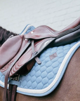 Kentucky Horsewear Show Jumping Saddle Pad with Plaited Cord, Light Blue