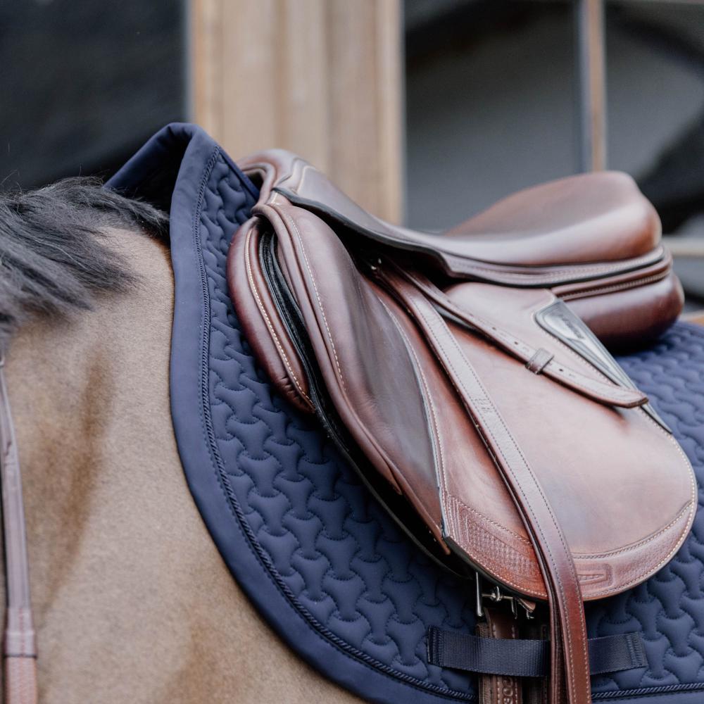 Saddle Pad plaited  3D logo show jumping navy