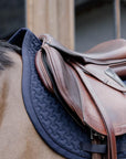 Saddle Pad plaited  3D logo show jumping navy