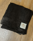 Sixteen Cypress Black Cotton Voile, Bridle Stitch Scarf