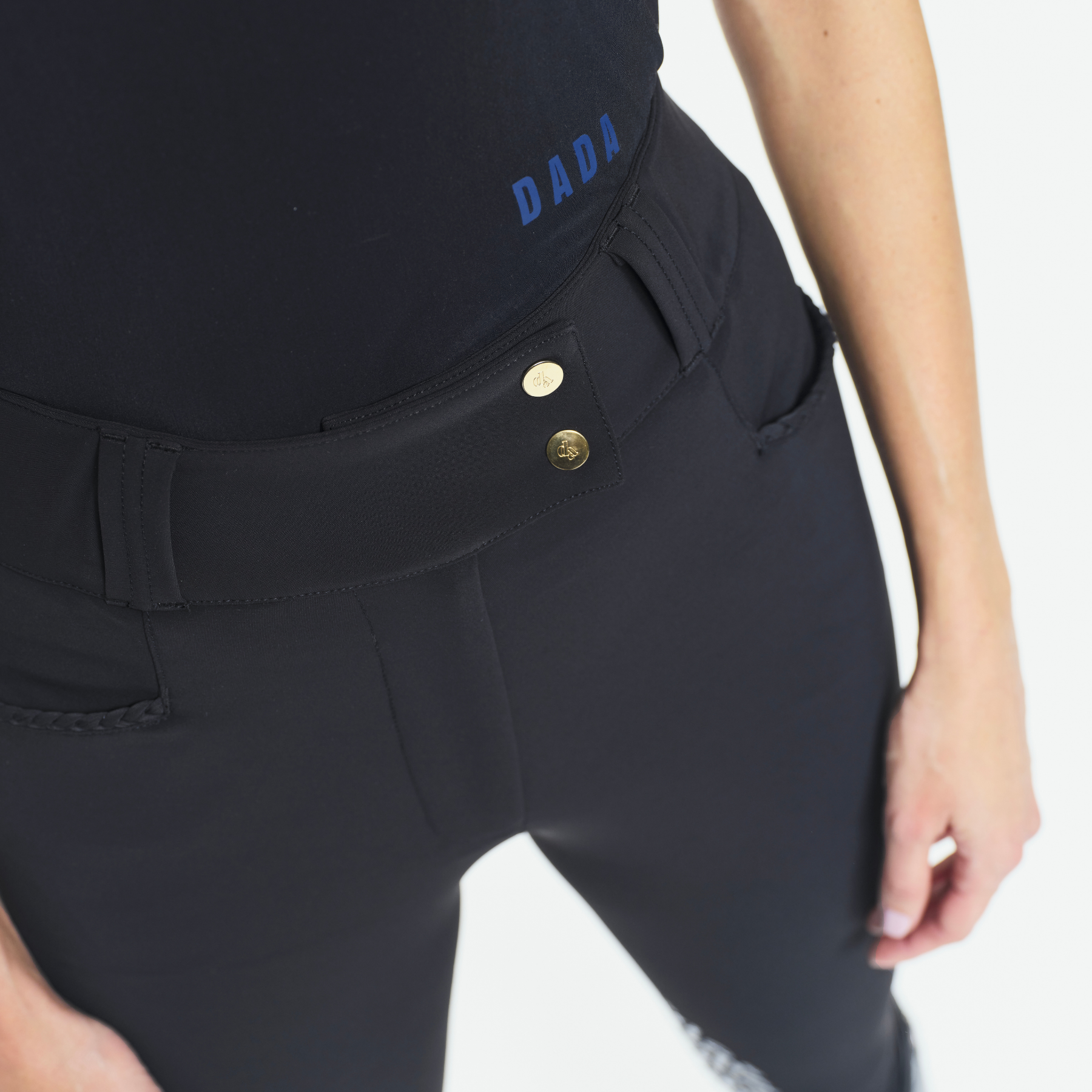 Dada Sport Kit New Ladies Knee Grip Breeches, Black