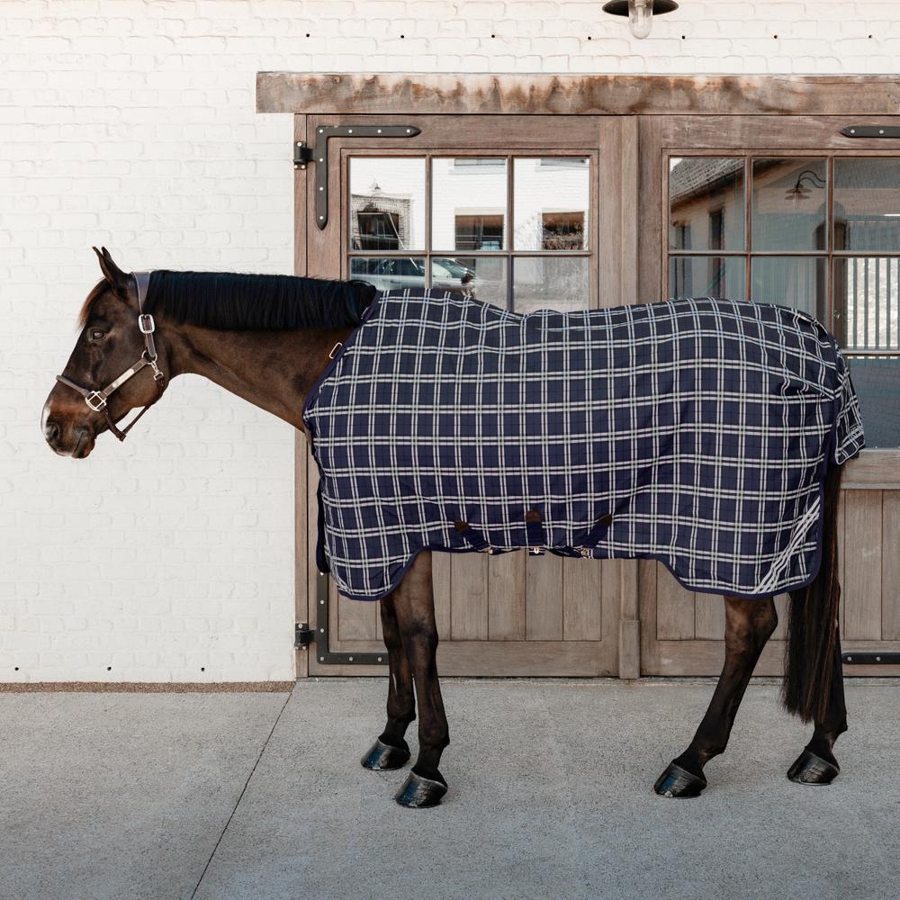 Turnout Rug All Weather Waterproof Comfort Navy Check Printing 0g