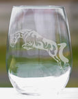 Classy Equine Hunter Jumper Horse Stemless Wine Glass