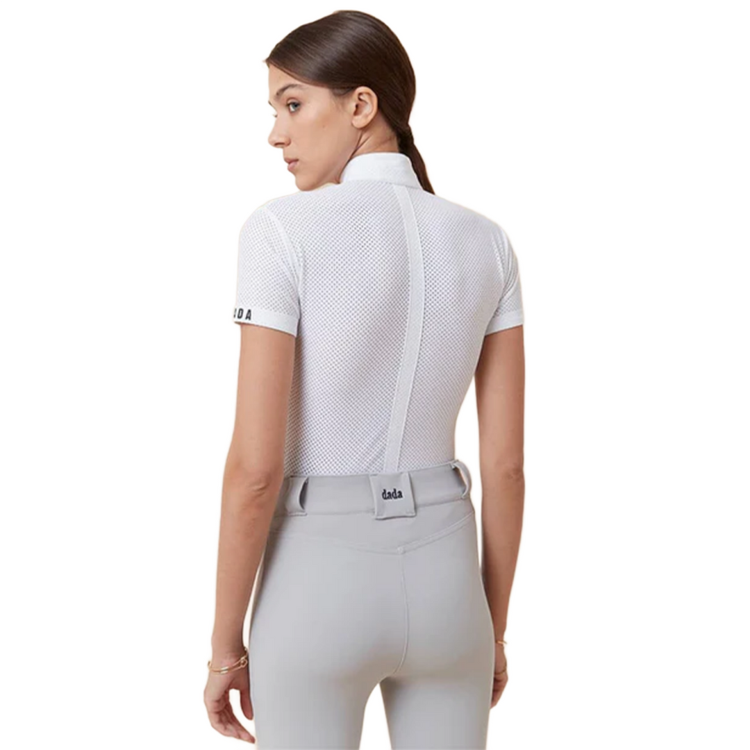 Dada Sport Helios MC Ladies Short Sleeve Horse Riding Competition Shirt, White