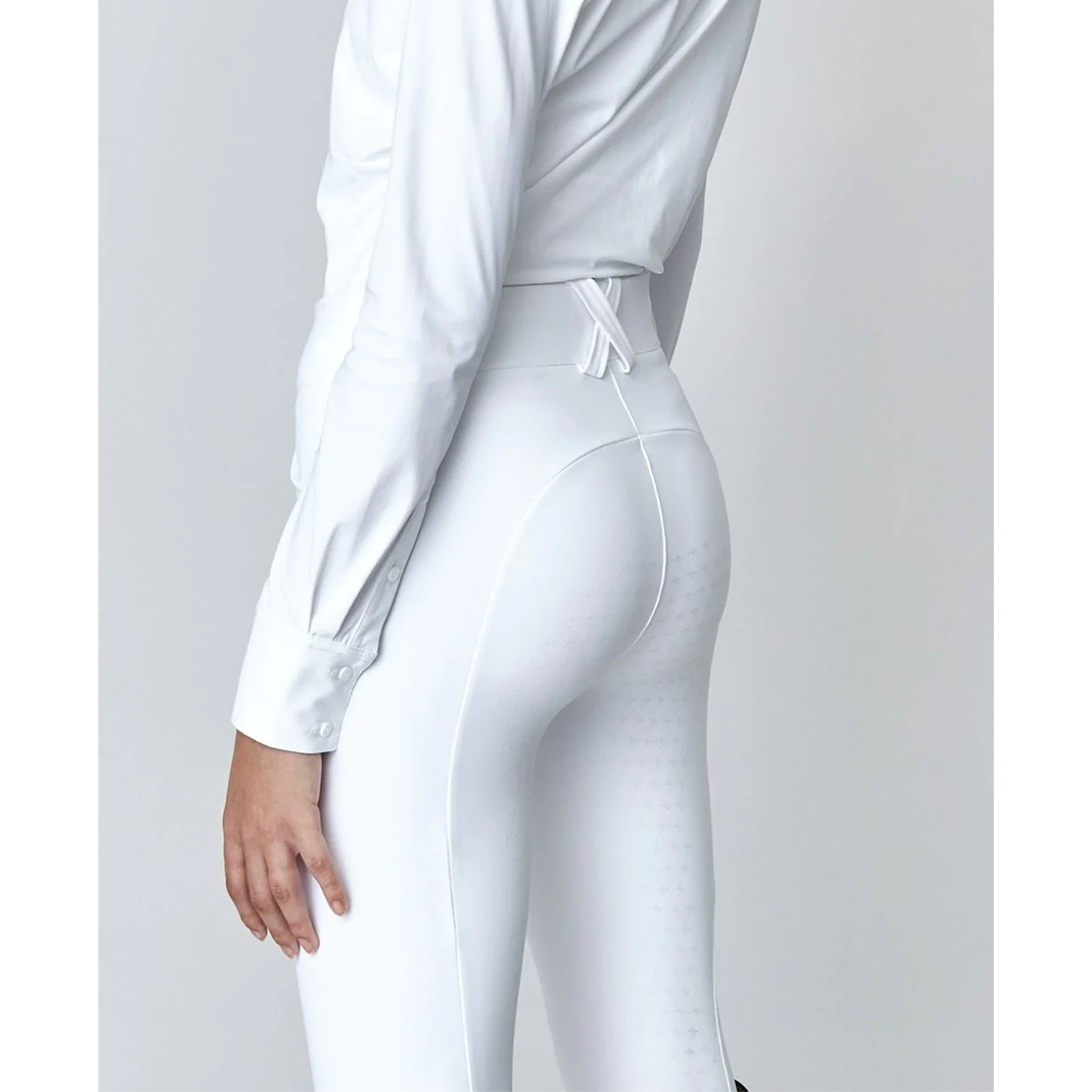 Yagya Ladies Compression Performance Knee Grip Breeches, White