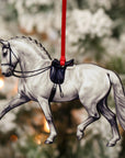 Dressage Horse Ornament - Light Gray Extended Trot Dressage