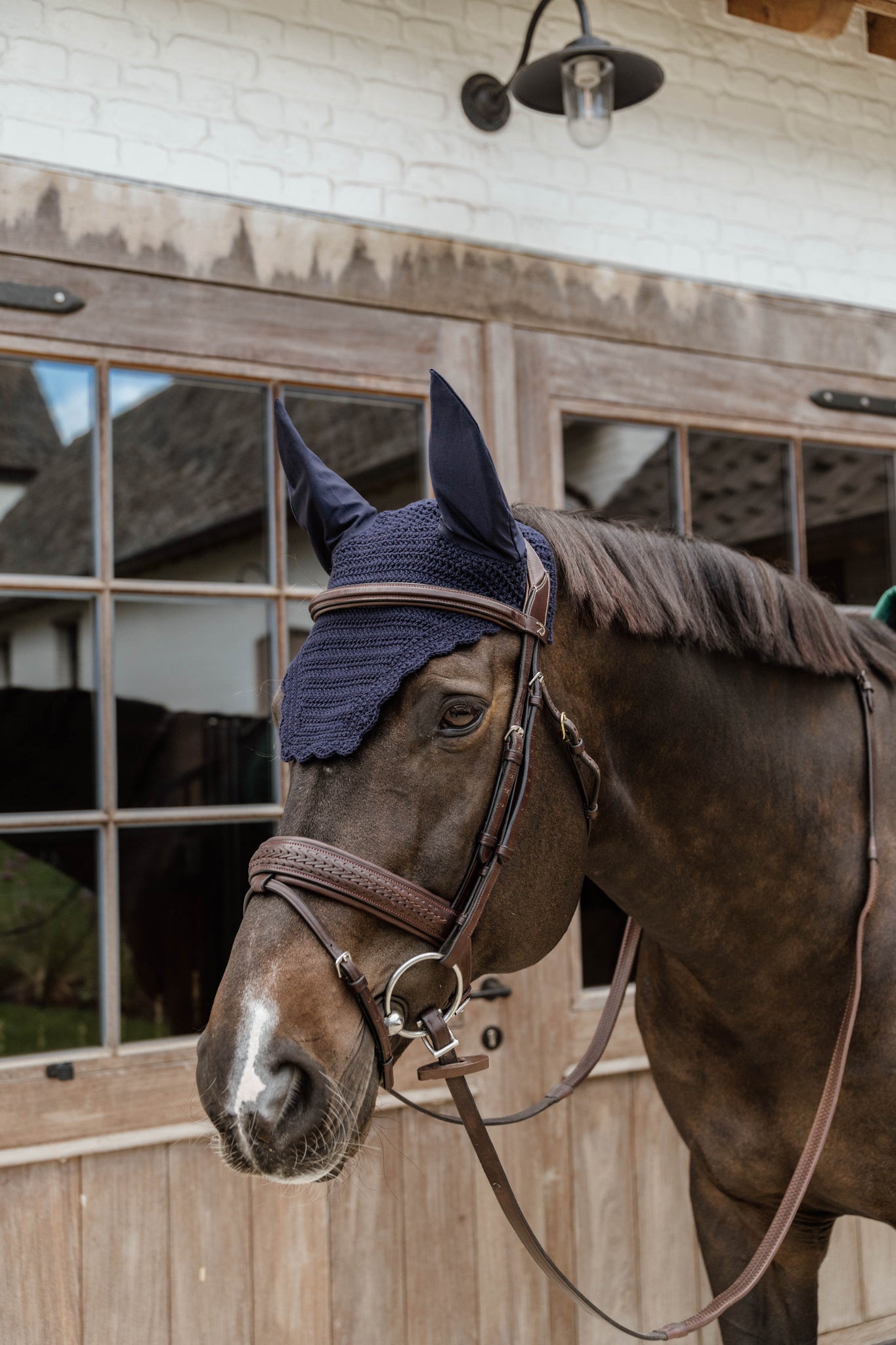 Kentucky Horsewear Fly Veil Wellington Wave, Navy