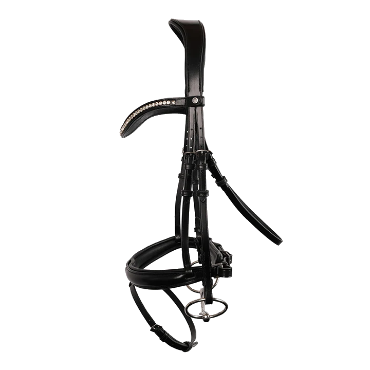 Montar Fair Snaffle Bridle with Removable Flash, Black