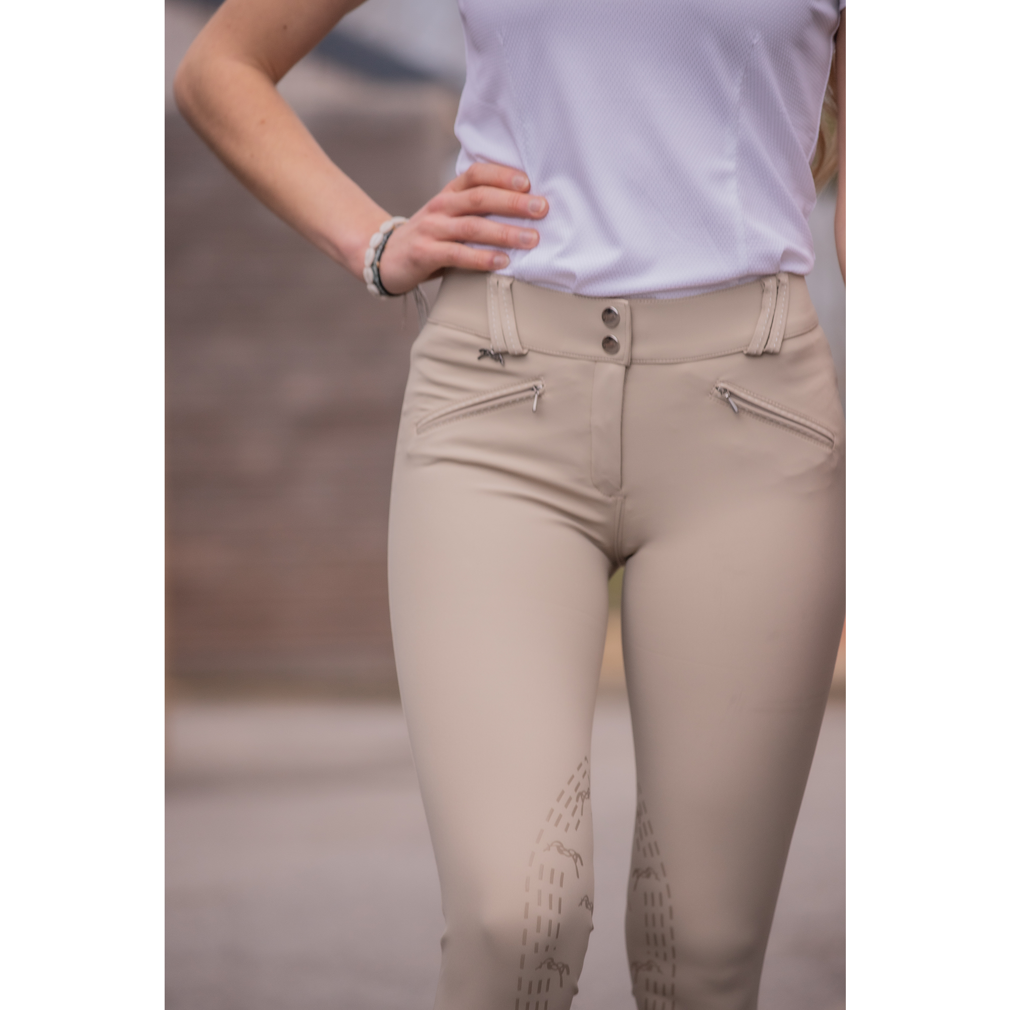 Penelope Ladies New Rocky Knee Grip Breeches, Beige