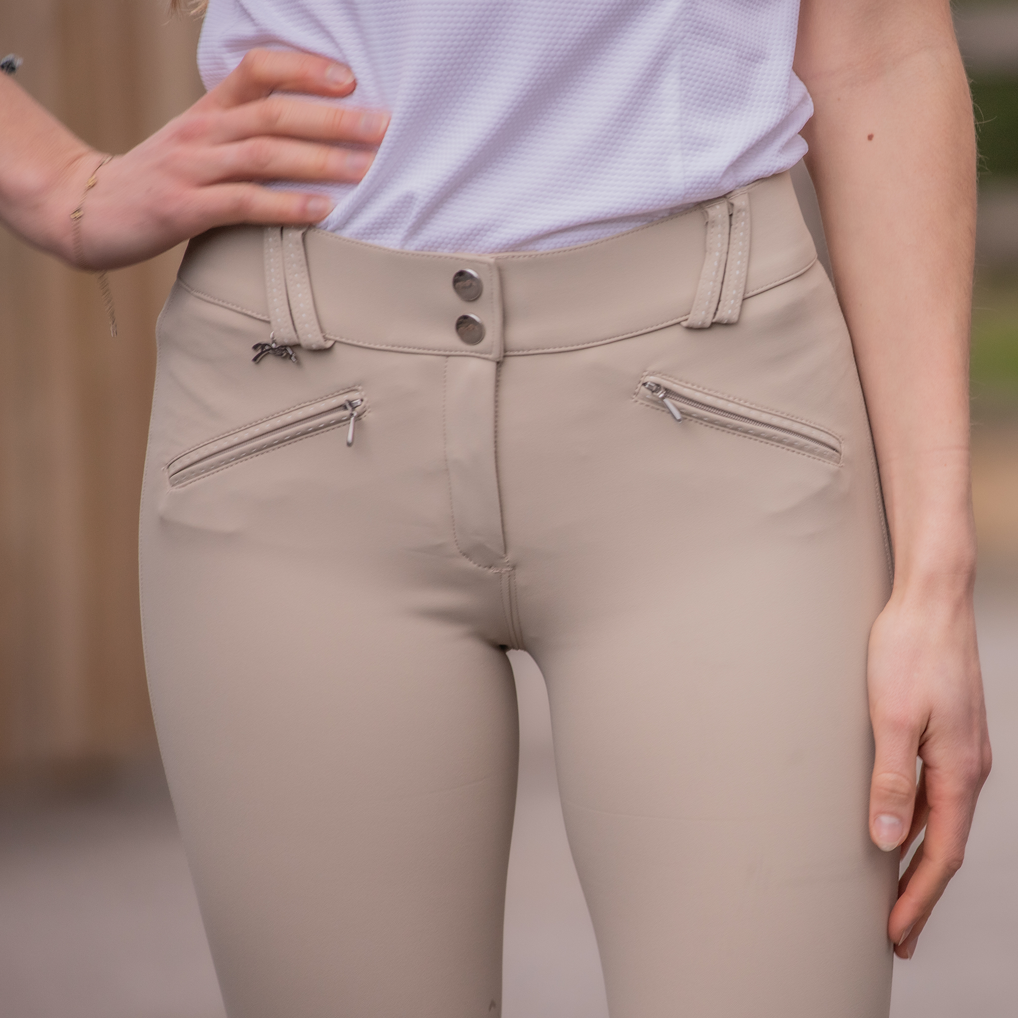 Penelope Ladies New Rocky Knee Grip Breeches, Beige