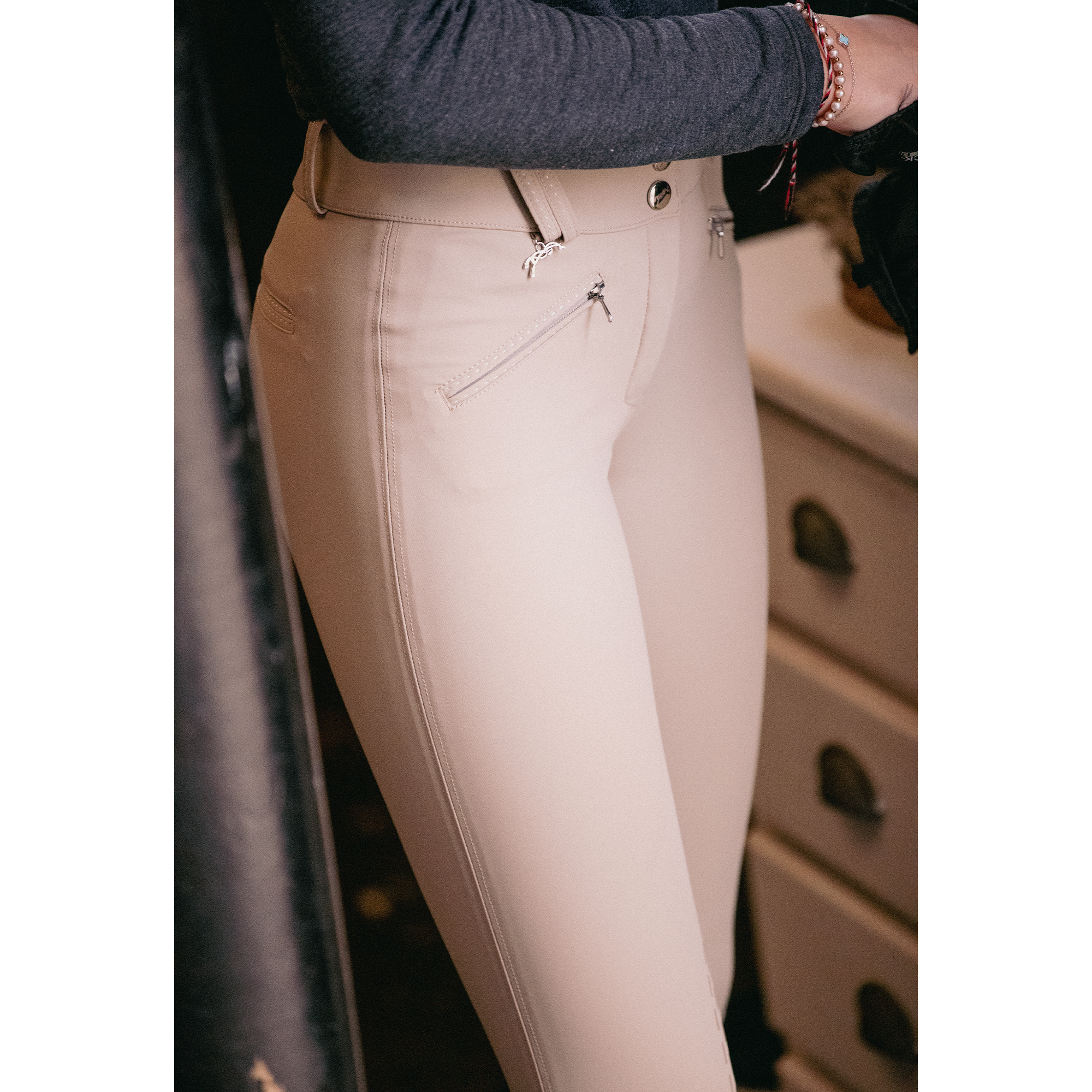 Penelope Ladies New Rocky Knee Grip Breeches, Beige