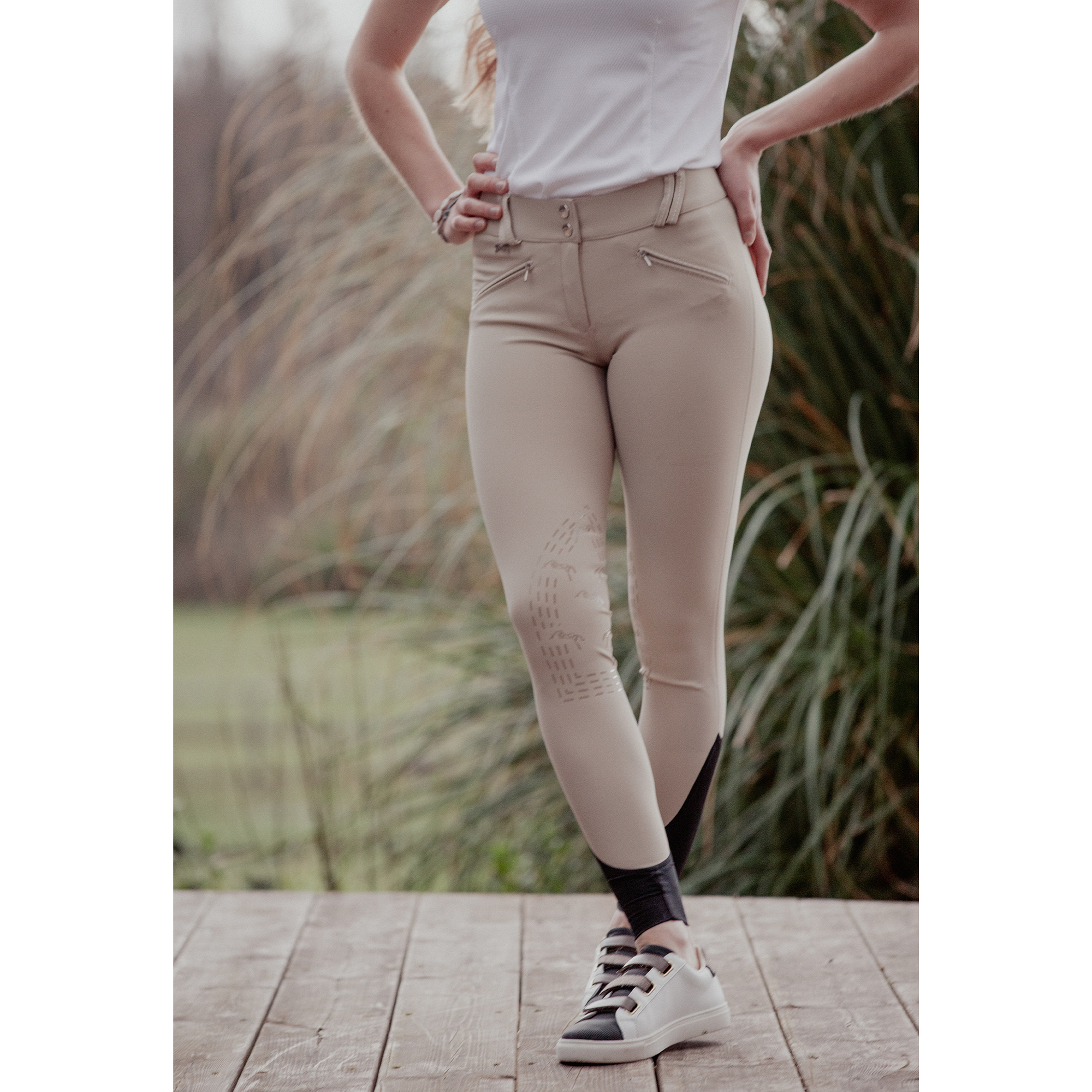 Penelope Ladies New Rocky Knee Grip Breeches, Beige