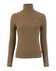 Cavallo CavalLeela Ladies Long Sleeve Turtleneck Shirt, Dark Caramel