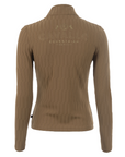 Cavallo CavalLibra Ladies 1/2 Zip Long Sleeve Training Shirt, Dark Caramel