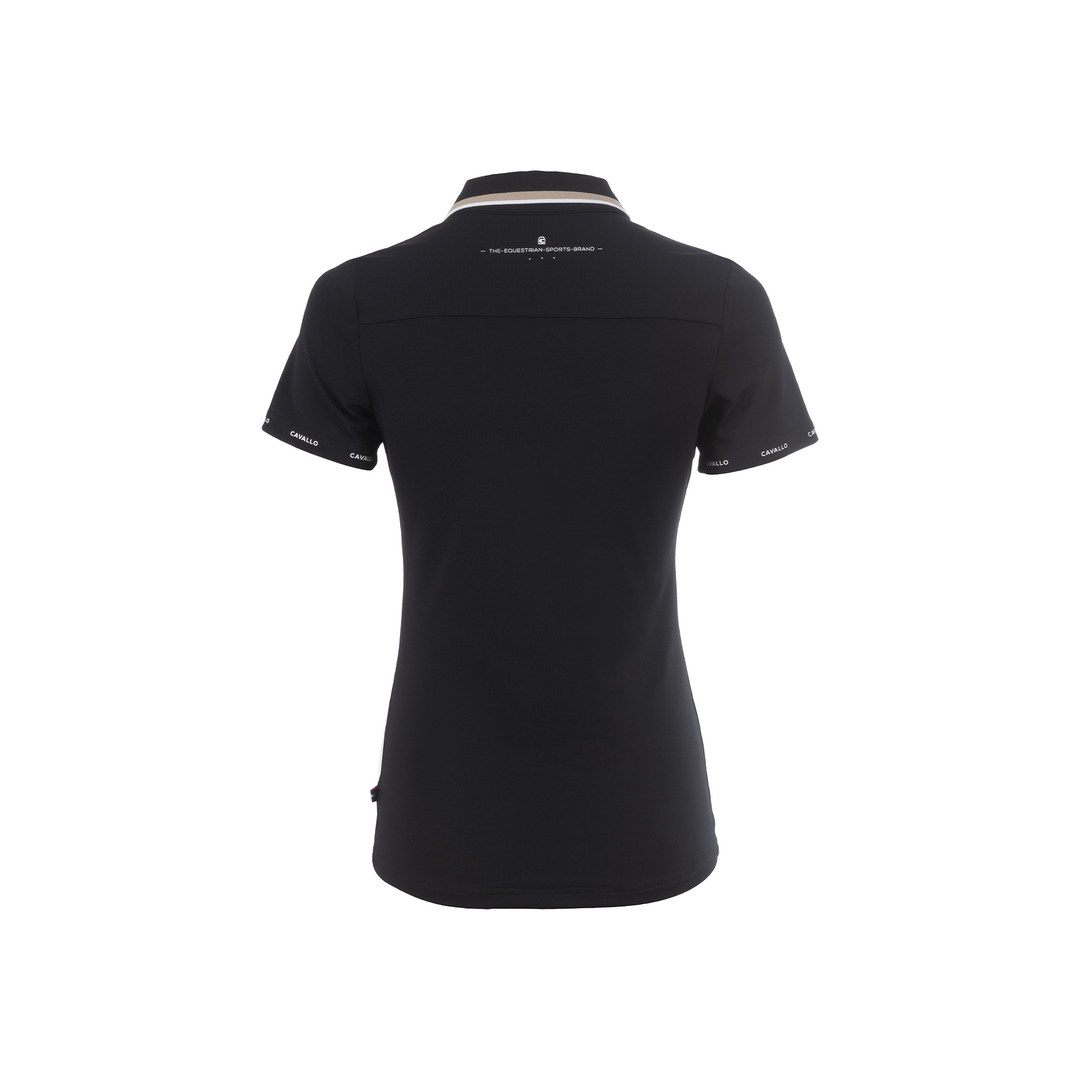 Cavallo Pique Polo Ladies Short Sleeve Training Shirt, Black