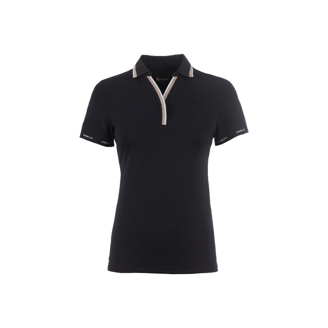 Cavallo Pique Polo Ladies Short Sleeve Training Shirt, Black