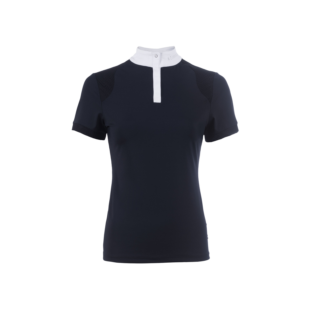 Cavallo Ladies Short Sleeve Competition Shirt, Dark Blue