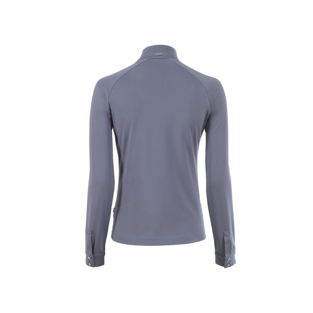 Cavallo Ladies UV Protection 1/2 Zip Long Sleeve Training Shirt, Blue Shadow