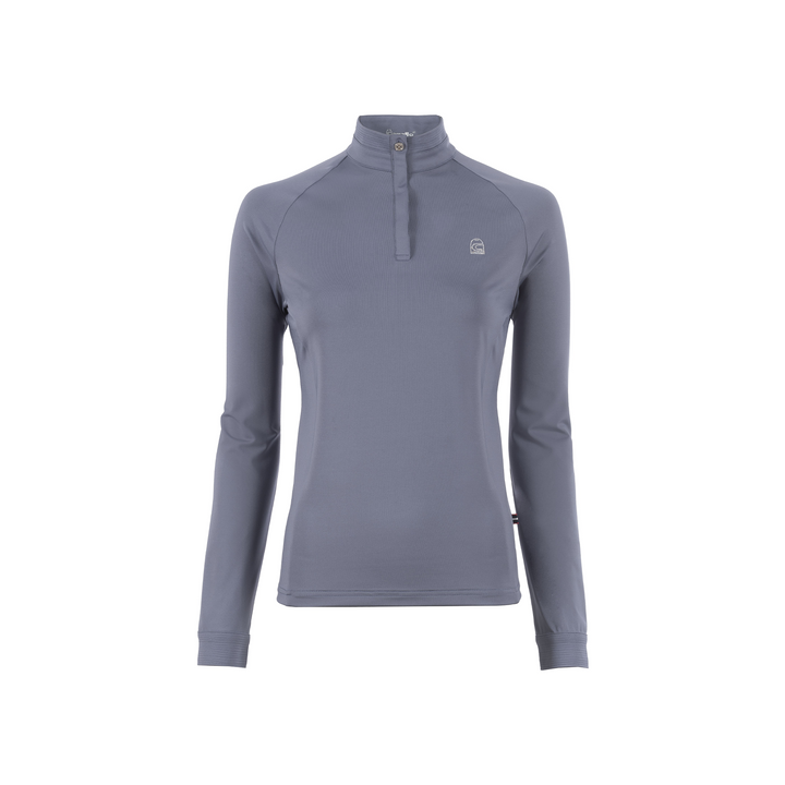 Cavallo Ladies UV Protection 1/2 Zip Long Sleeve Training Shirt, Blue Shadow