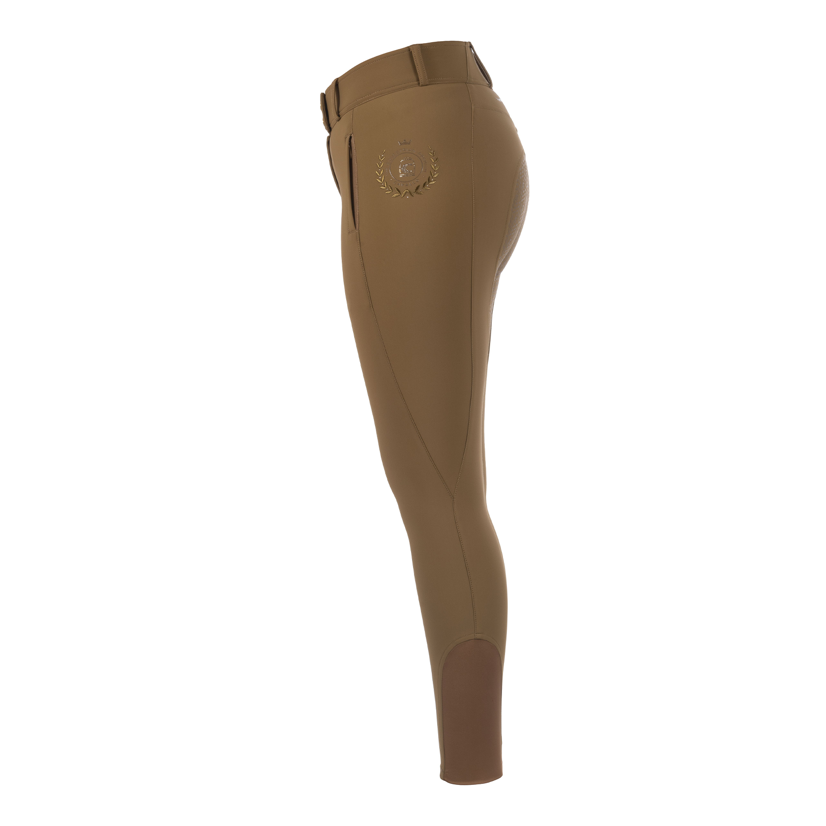 Cavallo CavalCARRIE Ladies Mid Rise Full Grip Breeches, Dark Caramel