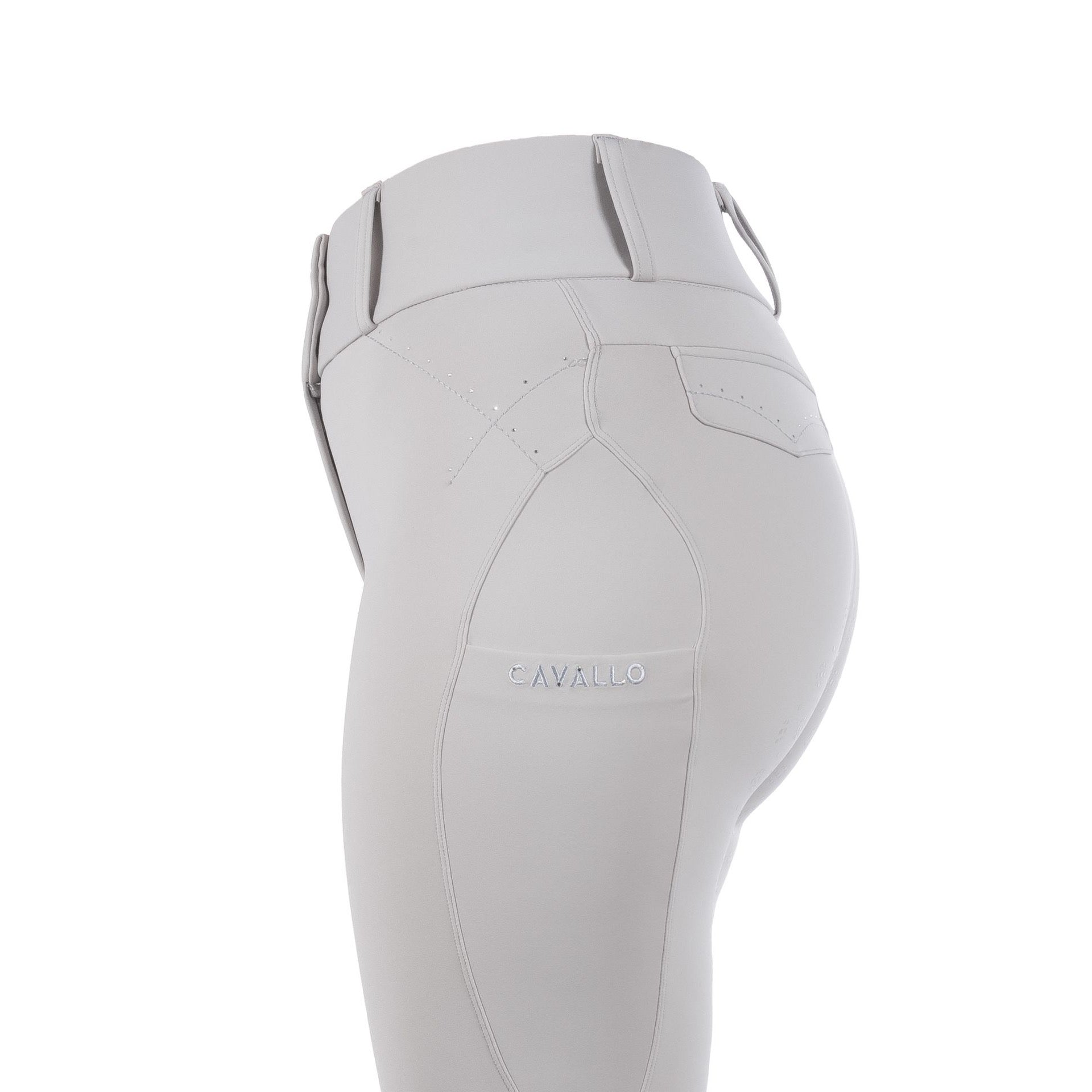 Cavallo CavalCANDERA Ladies High Rise Full Grip Breeches, Pearl Gray