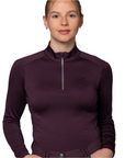 Schockemohle SPAyla Ladies Long Sleeve 1/2 Zip Training Shirt, Deep Mauve