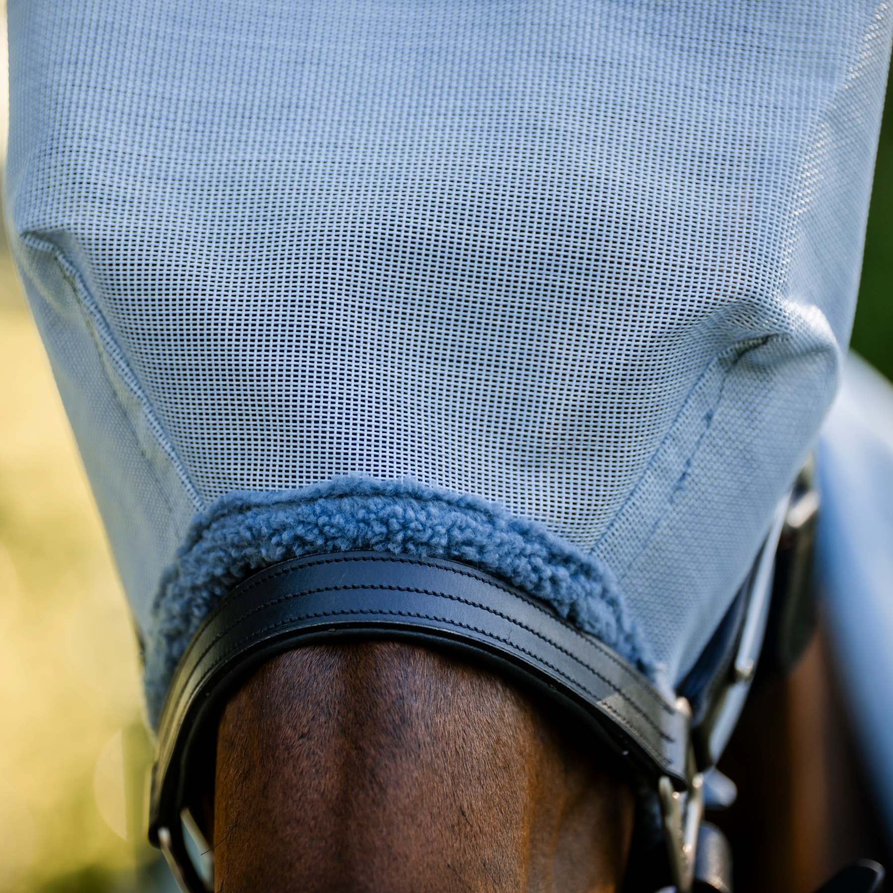 Amigo Fly Mask, Heather Blue/Blue &amp; Silver