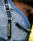 Amigo Fly Mask, Heather Blue/Blue & Silver