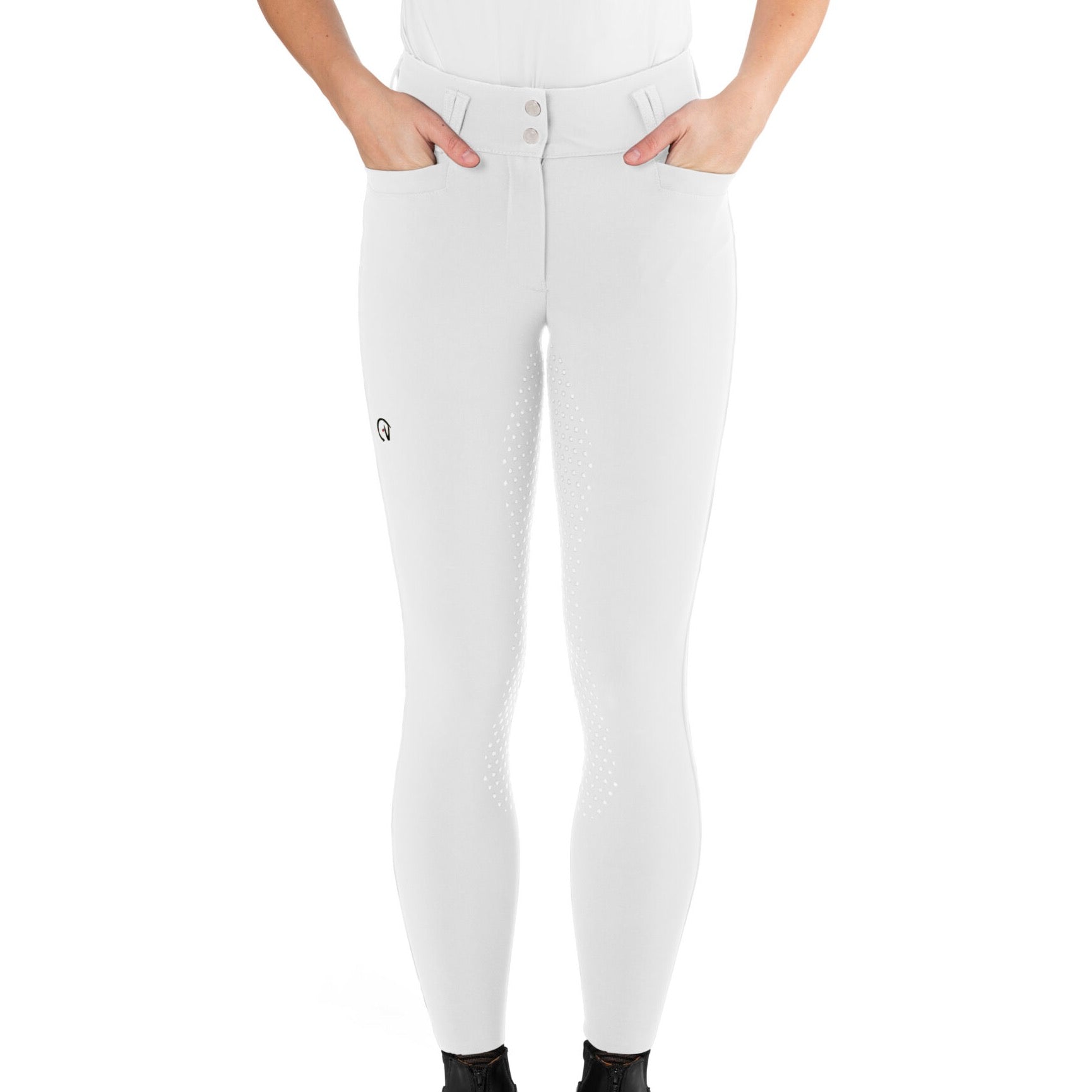 EGO7 Dressage CA High Waist Full Grip Breeches, White