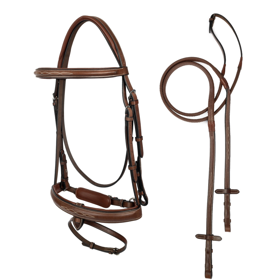 ADT Tack Starman Bridle With Reins, Brown
