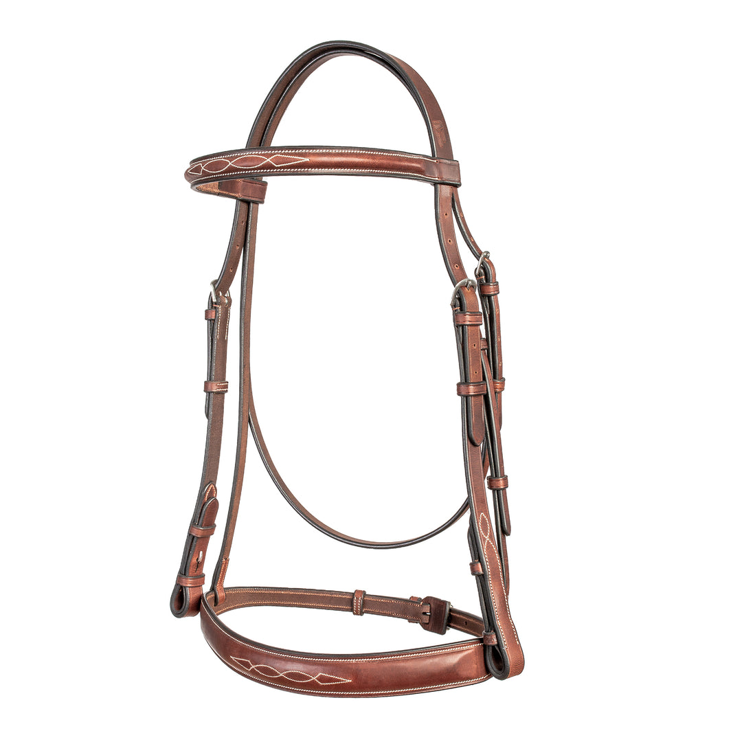 ADT Tribute Bridle w/Raised Fancy Laced Reins, Brown