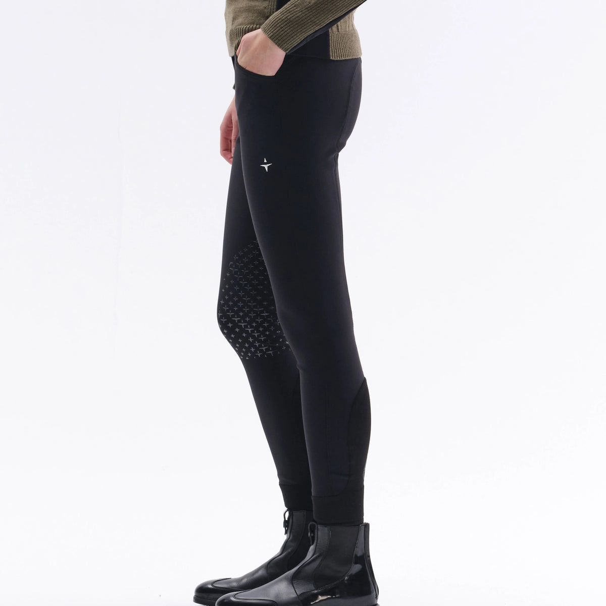 Trolle Athl High Waist Knee Grip Ladies Breeches, Black