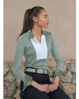 Chestnut Bay Sky Cool Liberty Ladies Show Shirt, Sage