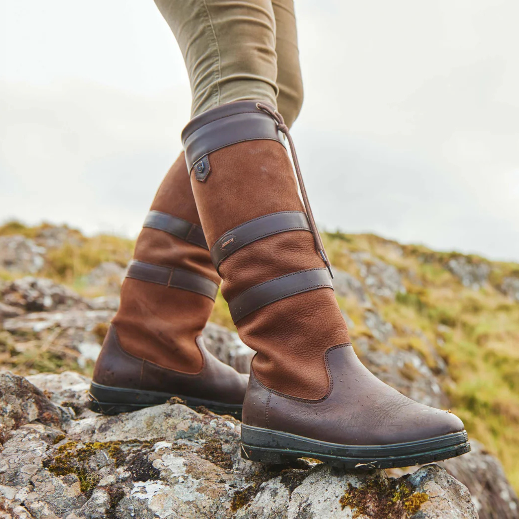 Dubarry Ireland Galway Ladies Waterproof Leather Country Boot in Walnut