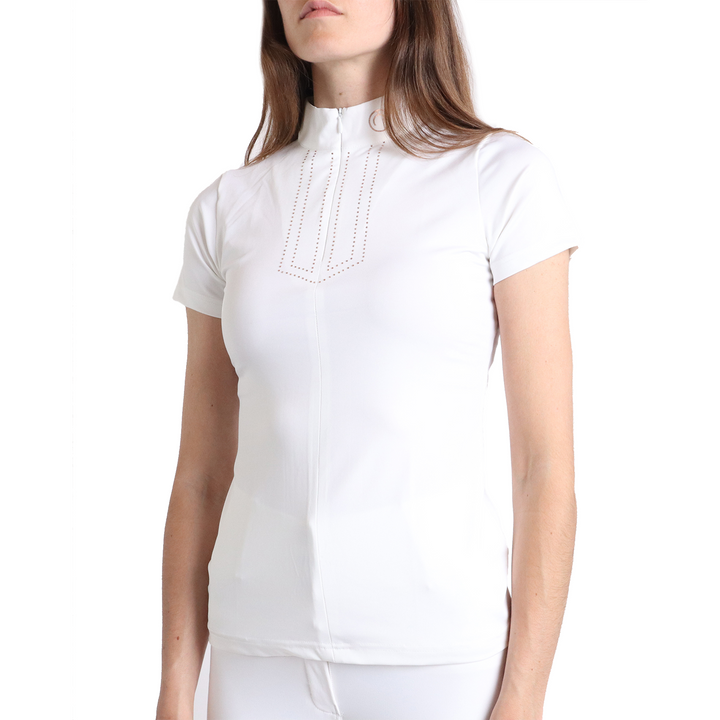 Montar MoViolet Ladies Short Sleeve Show Shirt, White