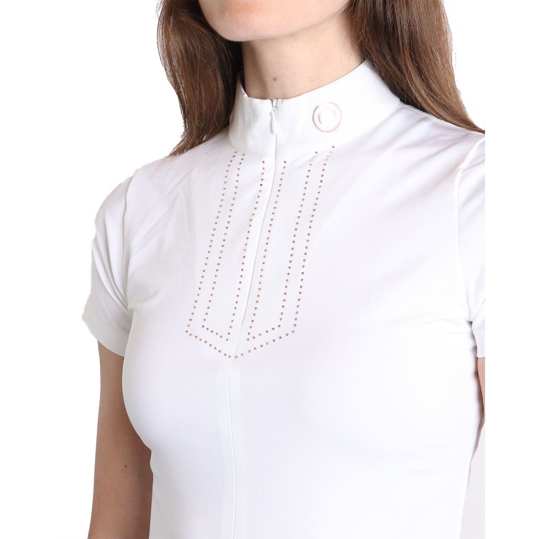 Montar MoViolet Ladies Short Sleeve Show Shirt, White