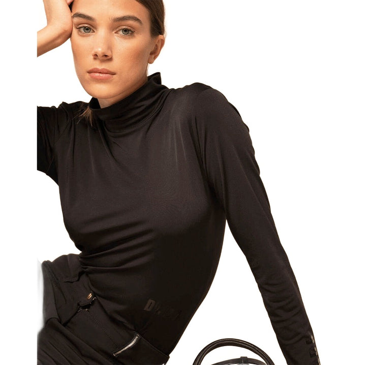 Dada Sport Consul Ladies Funnel Collar Long Sleeve T-Shirt, Black