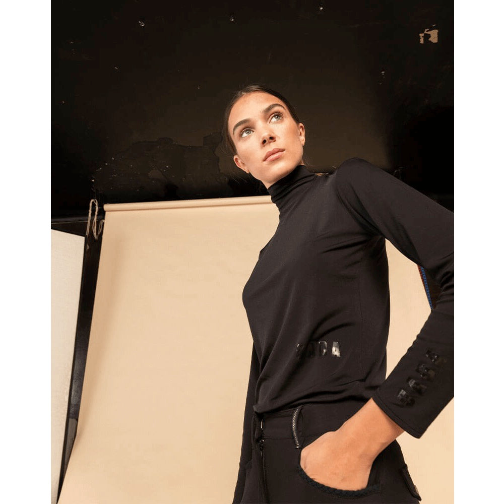 Dada Sport Consul Ladies Funnel Collar Long Sleeve T-Shirt, Black