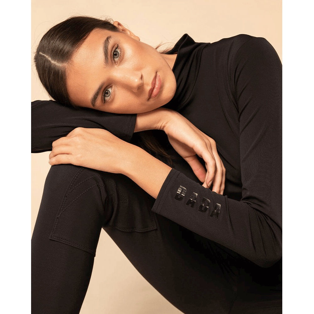 Dada Sport Consul Ladies Funnel Collar Long Sleeve T-Shirt, Black