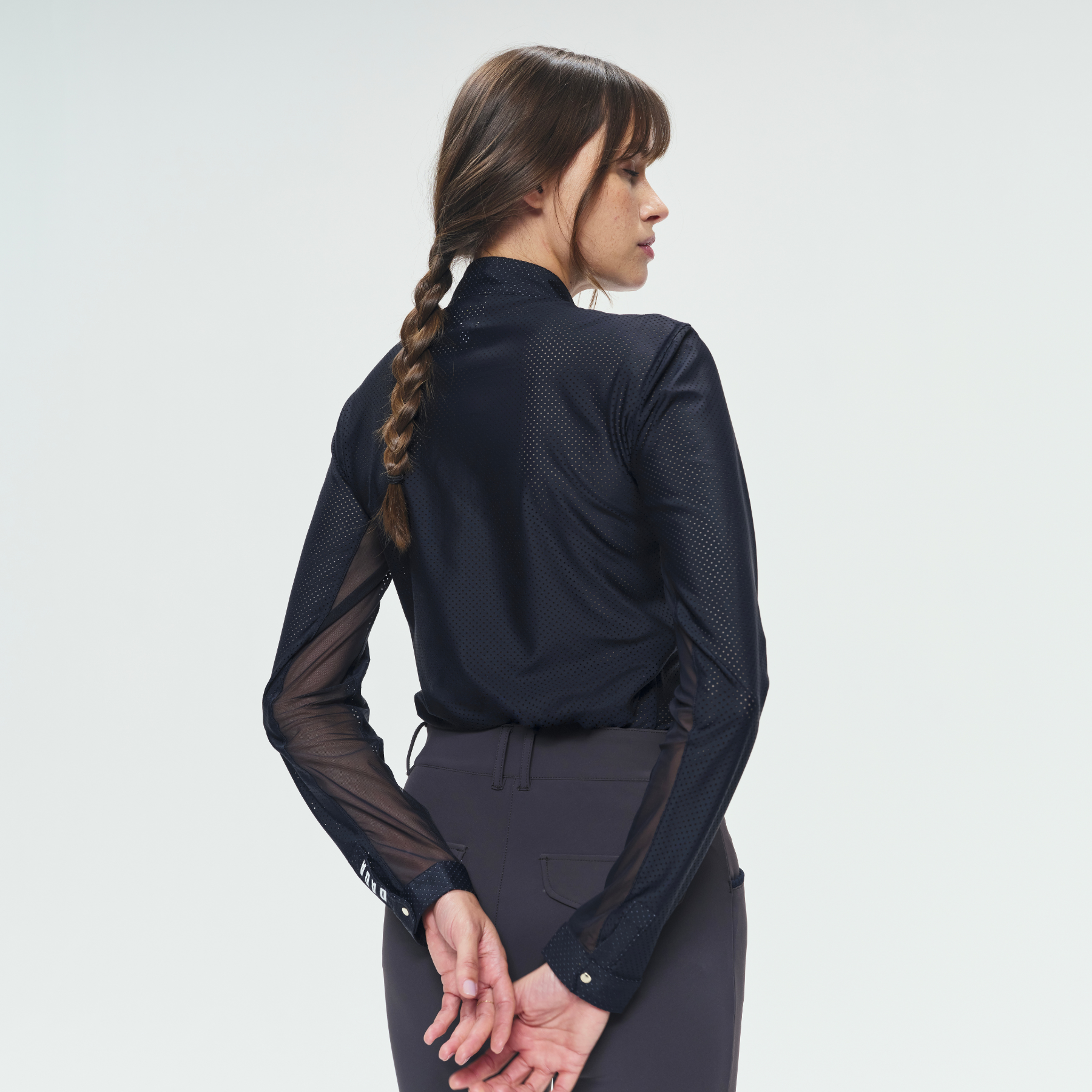 Dada Sport Pablito Ladies Long Sleeve Training Shirt, Black Perforated